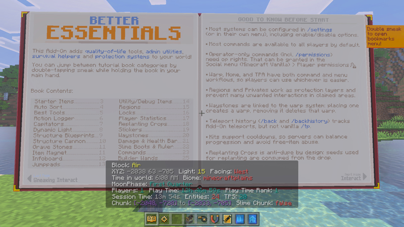 Plenty Of Essentials v1.0.0 Add-On by Owls Cubed